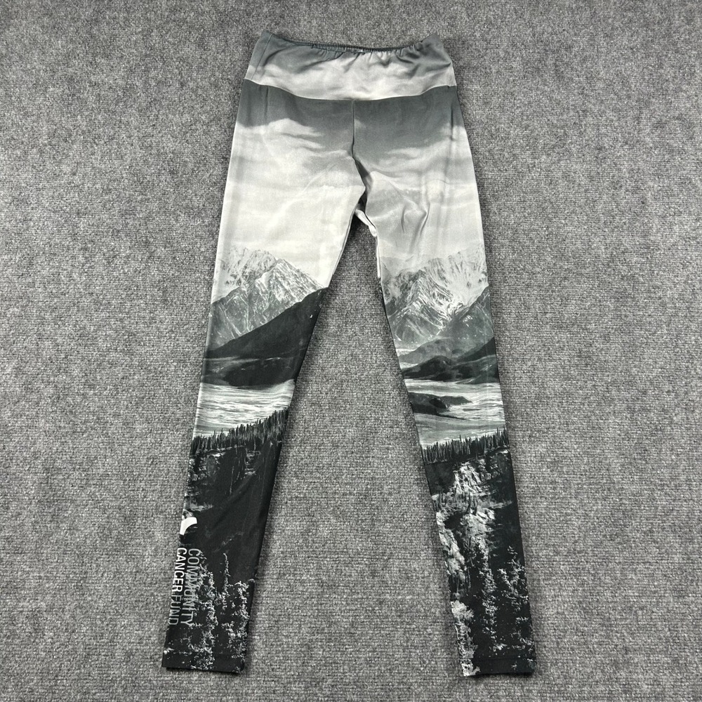 Goldsheep‎ Leggings Womens Medium Gray Mountain Print Community Cancer Fund Yoga